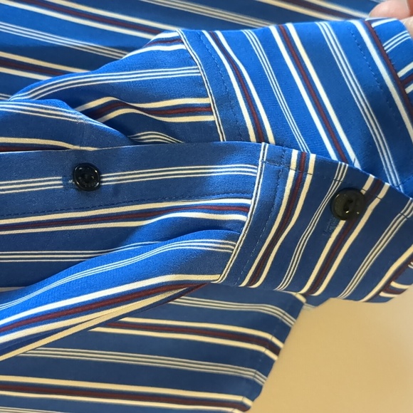 RAG & BONE Silk Felix Stripe Silk Blouse with Popover Waist Tie - S - Picture 5 of 8